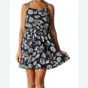Floral Print Navy Dress